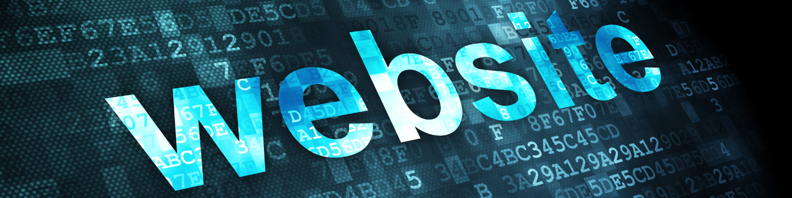 A banner saying website